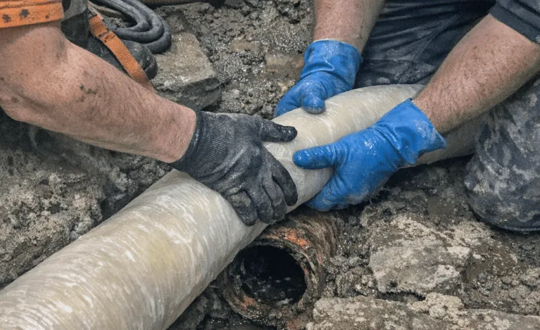 Arbeitseinsatz mit Reinigungsfahrzeug, TV-Inspektion und geöffnetem Schacht in Stadtteile im Münchner Westen